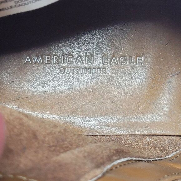 AEO Womens Tan Distressed Vegan Faux Leather Ankle Boots Booties Sz 7 Western - Picture 2 of 13